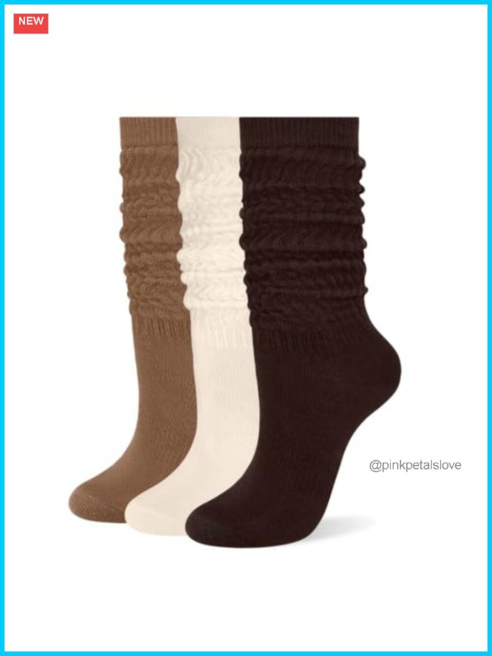 Womens Slouch Socks Cotton Thin Slouchy Tube Socks 3 Pairs